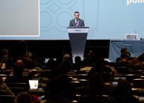El ministro de Medio Ambiente de Canadá, Steven Guilbeault, habla durante la apertura de la cuarta ronda negociadora
