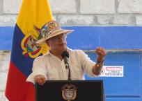El presidente Gustavo Petro en la entrega de las primeras soluciones de agua del proyecto Misión La Guajira.
