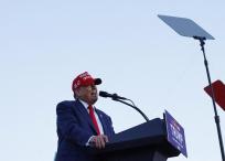 Donald Trump en un acto de campaña en Wildwood Beach.