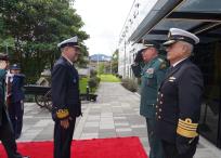 El presidente del Comité Militar de la Otán, almirante Robert Bauer, en su visita en Colombia.