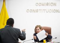 Ministra del Trabajo, Gloria Inés Ramírez, durante el debate de la reforma laboral.