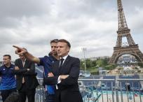 El presidente francés, Emmanuel Macron, durante la coordinación de los Juegos Olímpicos.