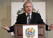 El secretario general de la Organización de Estados Americanos (OEA), Luis Almagro, habla durante la Conferencia Mundial de la Crisis Humanitaria en Venezuela este jueves, en la sede del organismo internacional en Washington (Estados Unidos).
