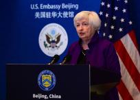 Secretaria del Tesoro estadounidense, Janet Yellen, en Pekín.