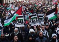 Manifestación pro palestina en el centro de Londres.