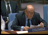 Alvaro Leyva durante su intervención en el Consejo de Seguridad.