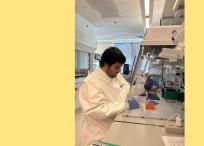 Sergio Triana en un laboratorio del Instituto Tecnológico de Massachusetts. Su trabajo se enfoca en analizar genomas y datos de secuenciación de enfermedades infecciosas.