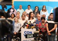 María Corina Machado habla durante una rueda de prensa en Caracas (Venezuela).
