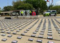 Aspecto del cargamento de cocaína encontrado en La Guajira.