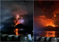 Erupción en volcán de Indonesia.