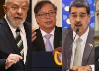 Combo de fotos de Lula, Petro, Maduro y Santos.