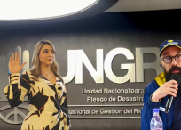 Ana María Castaño Álvarez, secretaria general reintegrada y Carlos Carrillo director de la UNGRD.