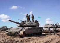 Soldados israelíes que operan en la zona oriental de Rafah, en el sur de la Franja de Gaza.