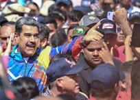 Nicolás Maduro durante su movilización este viernes.