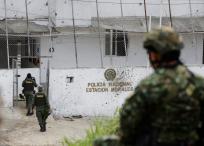 Estación de Policía de Morales, Cauca, baleada durante el ataque del lunes 20 de mayo de 2024 por parte de las disidencias de las Farc.