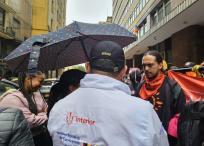 ManifestaciÃ³n frente a la sede administrativa del Ministerio del Interior.