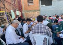 Las delegaciones del Gobierno Nacional y del Estado Mayor Central de las Farc reunidas en el municipio de puerto Concordia, en el Meta.