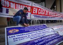 Huelga ministerio del Trabajo en el centro de la ciudad . Bogota 5 de junio del 2024. FOTO MAURICIO MORENO CEET EL TIEMPO
