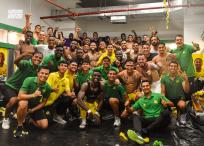 Atlético Bucaramanga en su celebración al clasificar a la final