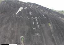 Arte rupestre monumental en Cerro Pintado, Venezuela.