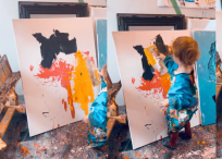 Laurent Schwarz comenzó a explorar la pintura en el otoño de 2023, durante unas vacaciones familiares en Italia.