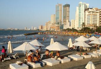 Playa de Bocagrande, en Cartagena