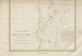 Mapa del departamento del Chocó en 1827