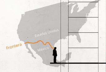Infografía del trazado que tendría la frontera entre Estados Unidos y México.