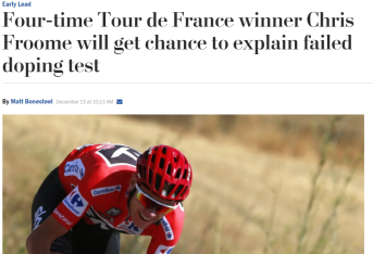 El diario estadounidense ‘Washington Post’ habla de la oportunidad que tendrá el ‘4 veces ganador del Tour de Francia’ para explicar este ‘positivo’ en la prueba de doping.