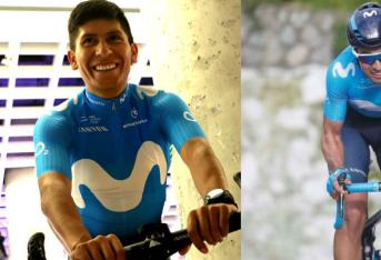 Nairo Quintana y Mikel Landa, pedalistas del Movistar Team.