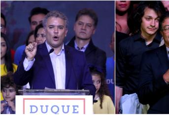 Los candidatos Iván Duque (izq.), del Centro Democrático y Gustavo Petro, de Colombia Humana.