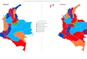 Vea en este mapa cómo les fue en Senado y Cámara a las distintas fuerzas políticas del país.