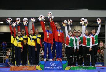 Colombia ganó el oro en gimnasia artística masculina por equipos. El 'team' es conformado por los deportistas Jossimar Calvo, Carlos Calvo, Andrés Martínez, Javier Sandoval y Didier Lugo.