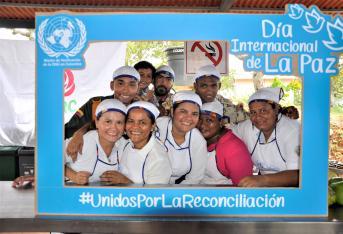 Hasta el Espacio Territorial de Capacitación y Reincorporación (ETCR) en La Paz, Cesar llegó la Misión de la ONU para celebrar, junto a los excombatientes de Farc que viven allí, el Día Internacional de la Paz