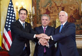 El vicepresidente de Estados Unidos, Mike Pence, se reunió este lunes con el presidente de Colombia, Iván Duque, y el presidente encargado de Venezuela, Juan Guaidó.