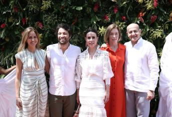 Laura Santos, Alejandro Landes Echavarría, Patricia Tascón, la actriz Julianne Nicholson y Munir Falah.