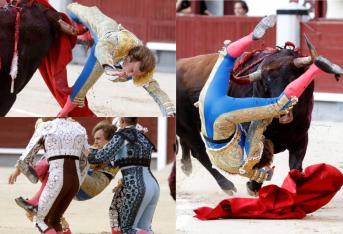 El torero español Román Collado sufrió una grave embestida el pasado domingo durante una faena en Las Ventas, una de las plazas de toros más populares de Madrid, España.