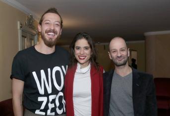 Jimmy Rangel, director; Carolina Ramírez y Felipe Botero.
