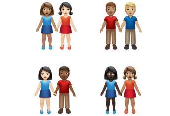 Habrá grandes cambios en el emoji en el que aparecen dos personas dándose de la mano, que suele representar a parejas y relaciones. Ahora los usuarios podrán elegir entre 75 combinaciones con distintos tonos de piel y sexos.