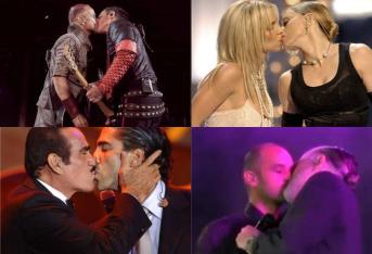 Dos integrantes del grupo alemán Rammstein sorprendieron dándose un beso durante un concierto en Rusia como una forma de protesta contra las tendencias homofóbicas de este país. A este beso de carácter ‘político’ se han sumado otros que se recuerdan en el mundo del espectáculo.