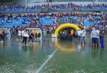 Inundación del estadio de Santa Marta