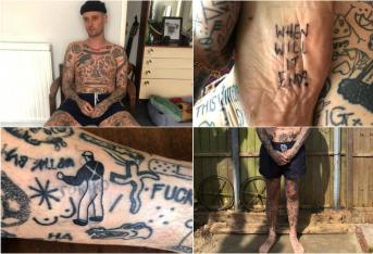Con poca piel por marcar, Chris Woodhead, desde su casa en Londres, busca espacios en su piel para llenar cada día de cuarentena con un tatuaje diferente. Antes de iniciar el aislamiento obligatorio, este guitarrista ya tenía más de 1.000 tatuajes, a los que ha sumado 42 durante la cuarentena.