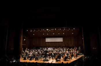 Orquesta Filarmónica de Bogotá en el auditorio León de Greiff de la Universidad Nacional.