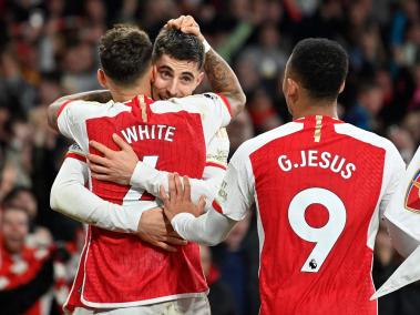 Celebración del gol de Kai Havertz con el que Arsenal venció 2-1 al Brentford.
