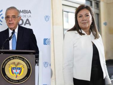 El ministro de Defensa Ivan Velásquez y la electa fiscal Luz Adriana Camargo.