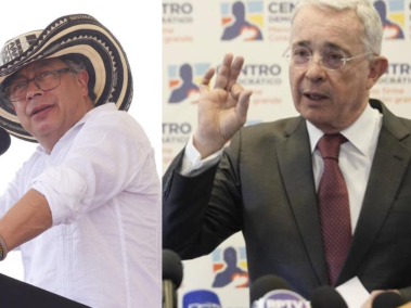 Gustavo Petro y Álvaro Uribe.