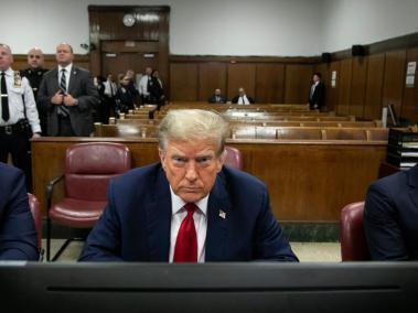 Donald Trump ya está en el tribunal de Nueva York.