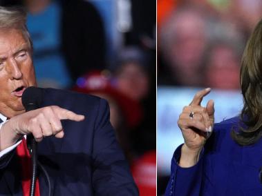 Trump se presenta con su bandera de 'Make America Great Again'. Harris defiende la idea de "gobernar para todos los estadounidenses".