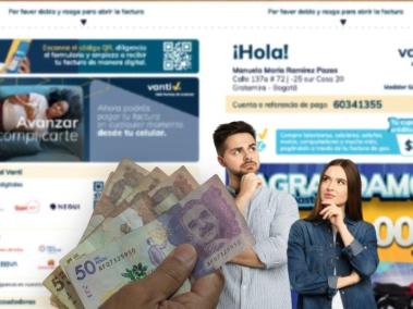 Recibo del gas de Vanti.