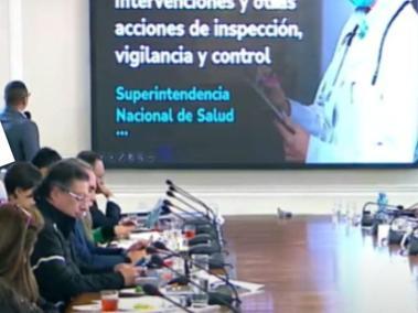 El presidente Gustavo Petro en consejo de ministros televisado.